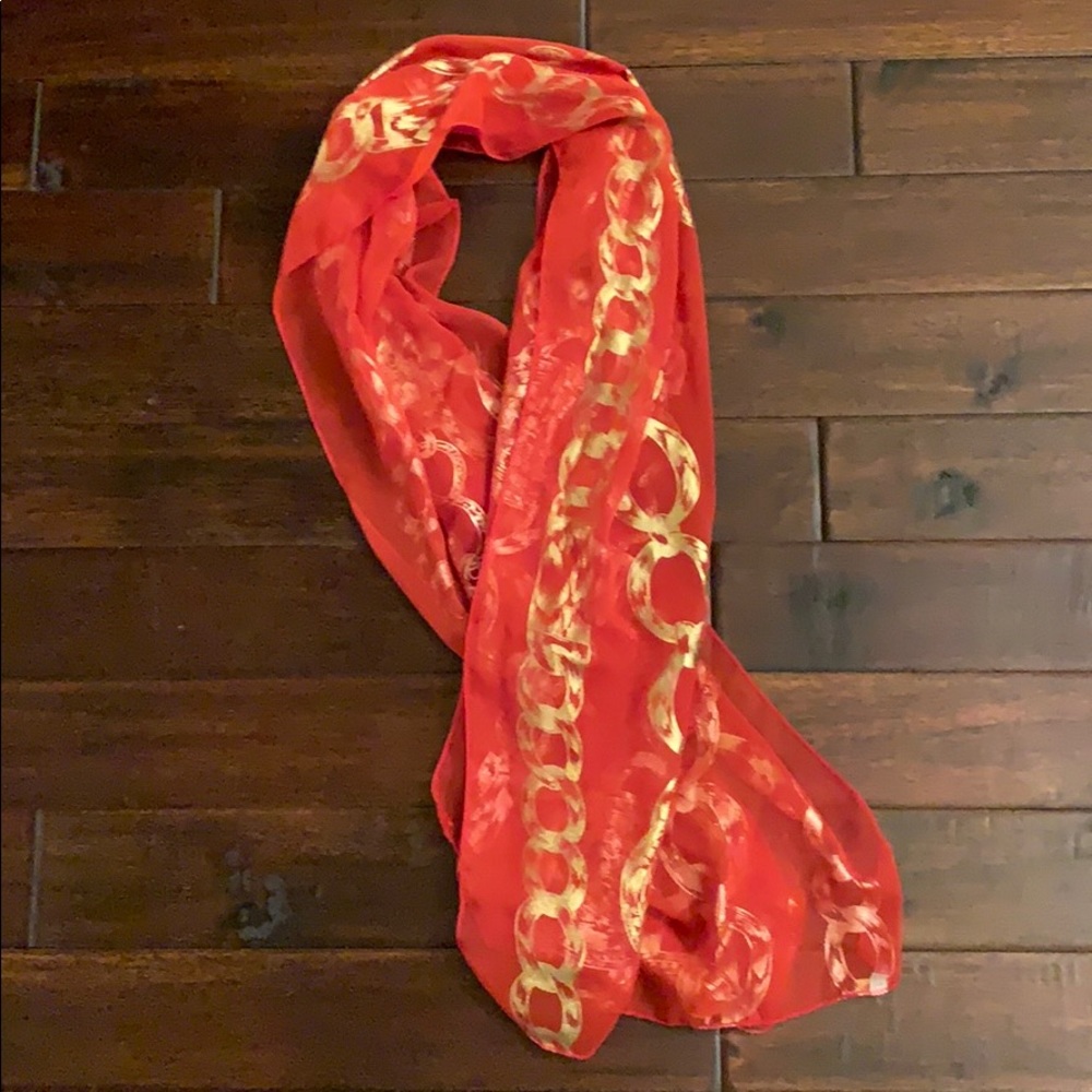 Gorgeous Orange and Gold long scarf